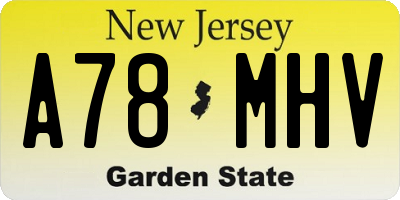 NJ license plate A78MHV