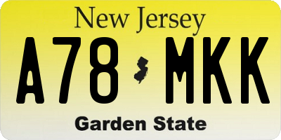 NJ license plate A78MKK