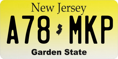 NJ license plate A78MKP