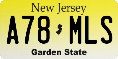 NJ license plate A78MLS