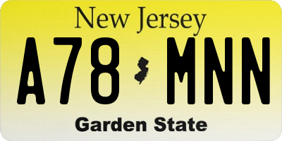 NJ license plate A78MNN