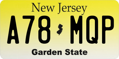 NJ license plate A78MQP