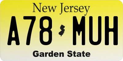 NJ license plate A78MUH