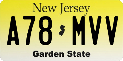 NJ license plate A78MVV