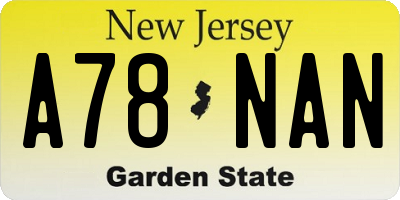 NJ license plate A78NAN
