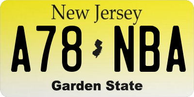 NJ license plate A78NBA