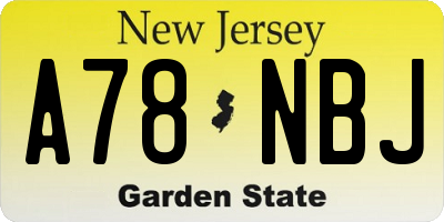 NJ license plate A78NBJ