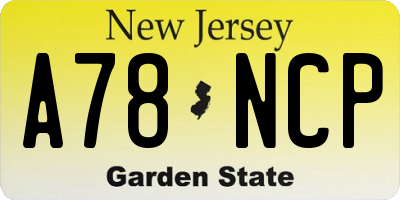 NJ license plate A78NCP