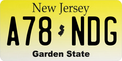 NJ license plate A78NDG