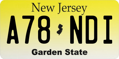 NJ license plate A78NDI