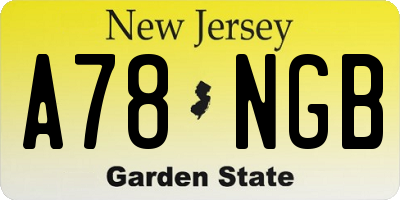 NJ license plate A78NGB