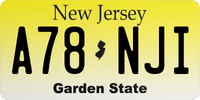 NJ license plate A78NJI