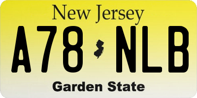 NJ license plate A78NLB