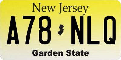 NJ license plate A78NLQ