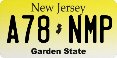 NJ license plate A78NMP