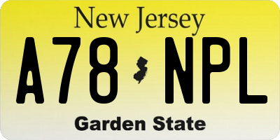 NJ license plate A78NPL
