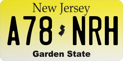 NJ license plate A78NRH