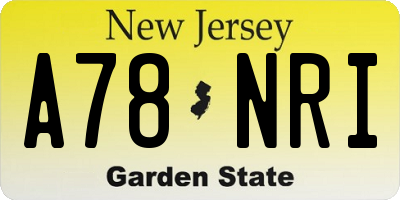 NJ license plate A78NRI
