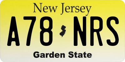 NJ license plate A78NRS