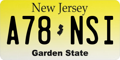 NJ license plate A78NSI