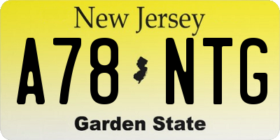 NJ license plate A78NTG