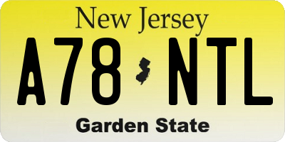 NJ license plate A78NTL