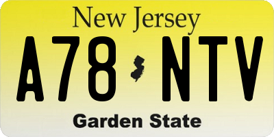 NJ license plate A78NTV