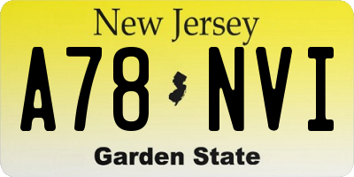 NJ license plate A78NVI