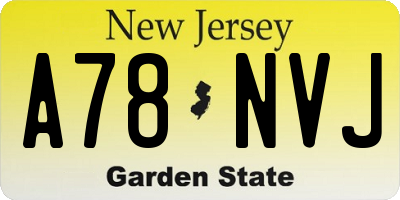 NJ license plate A78NVJ