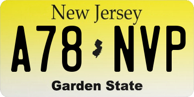 NJ license plate A78NVP