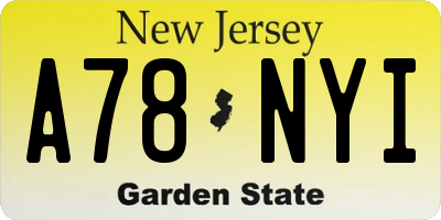 NJ license plate A78NYI