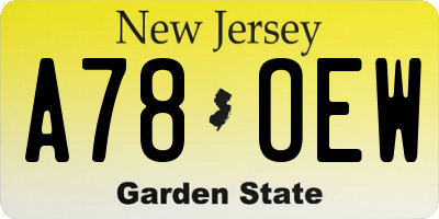 NJ license plate A78OEW