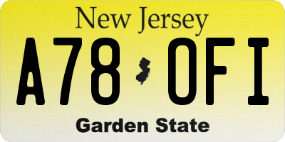 NJ license plate A78OFI