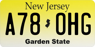 NJ license plate A78OHG