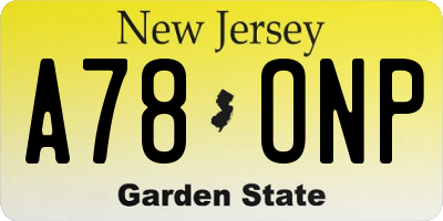 NJ license plate A78ONP
