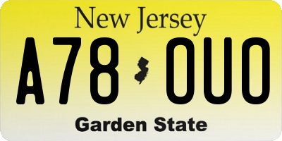 NJ license plate A78OUO