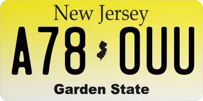 NJ license plate A78OUU