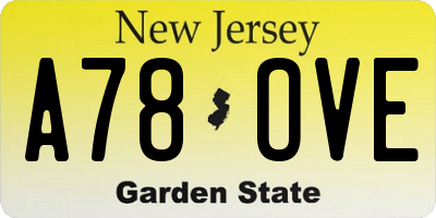 NJ license plate A78OVE