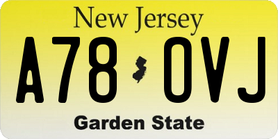 NJ license plate A78OVJ
