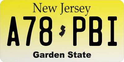 NJ license plate A78PBI
