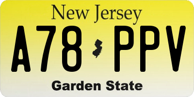 NJ license plate A78PPV