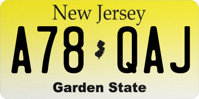 NJ license plate A78QAJ