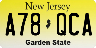 NJ license plate A78QCA