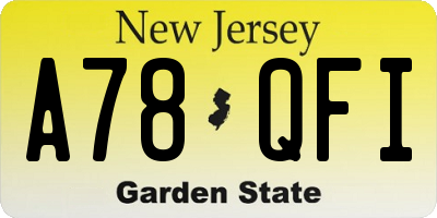 NJ license plate A78QFI