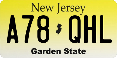 NJ license plate A78QHL