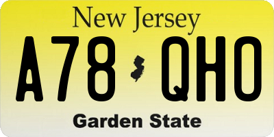 NJ license plate A78QHO