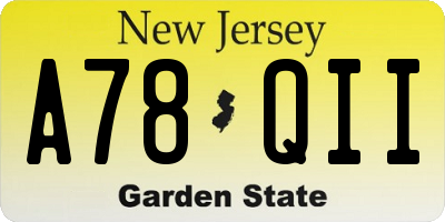NJ license plate A78QII