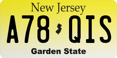 NJ license plate A78QIS