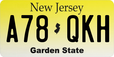 NJ license plate A78QKH