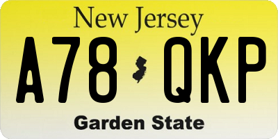 NJ license plate A78QKP